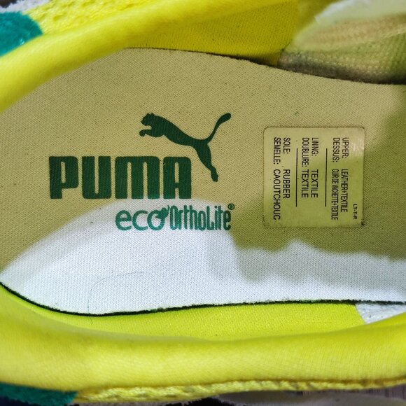 Puma Runner Suede & Mesh Sneakers men size 8.5 (EU41) green and yellow Brazil - Picture 6 of 11